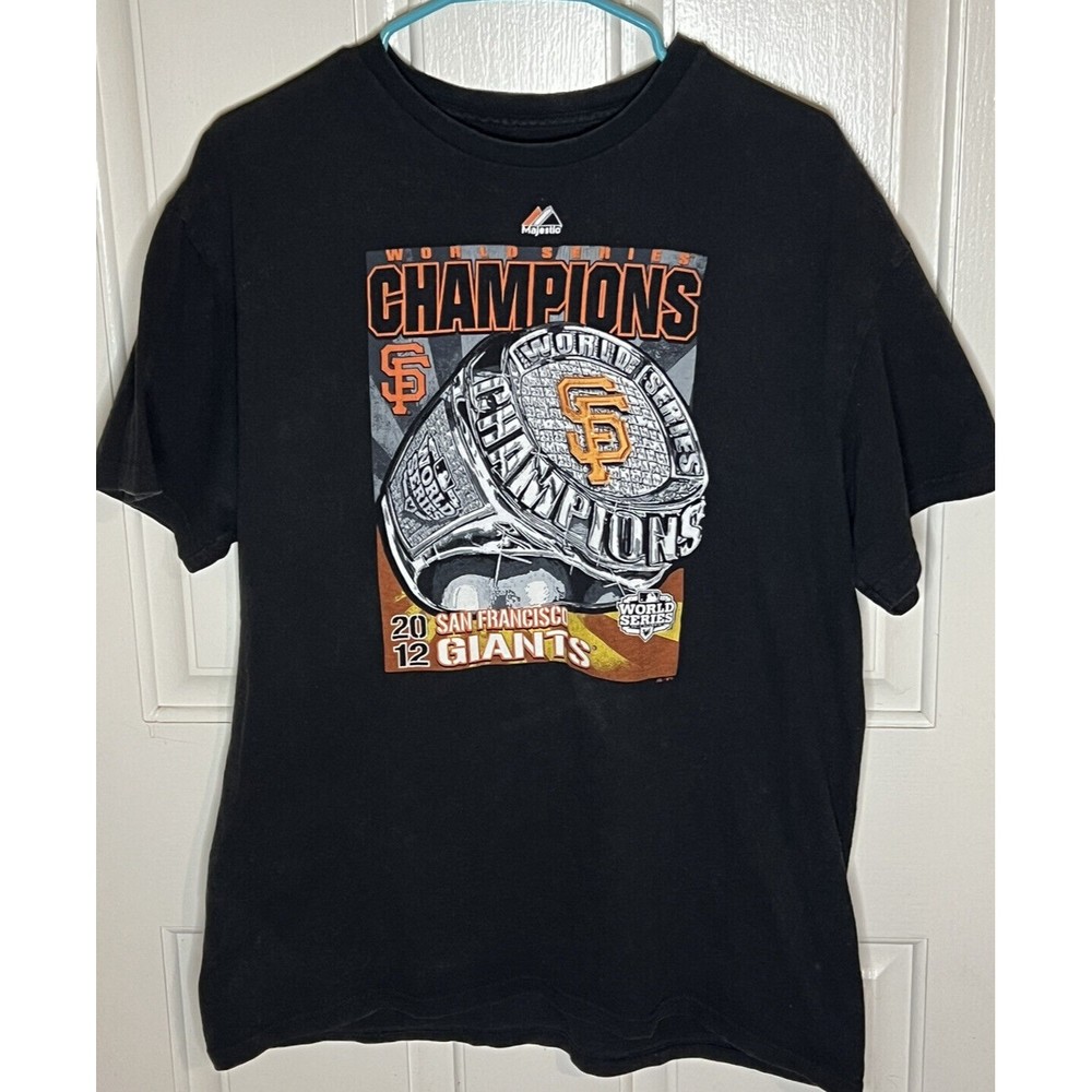 MLB San Francisco Giants 2012 World Series Championship Shirt Majestic Size L